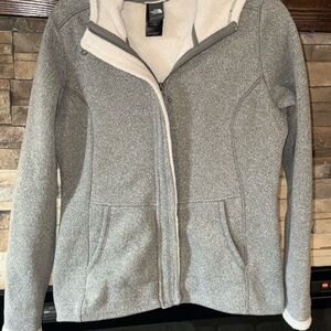 The North Face White and Gray Fleece Jacket